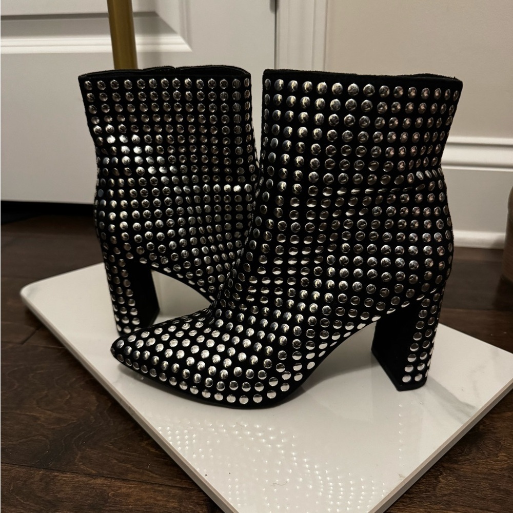 INC International Concepts Black Studded Ankle Booties